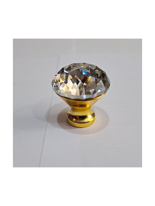 ACM Knob Furniture made of Zamak & Metallic & Crystal in Gold Color 11850 1pcs