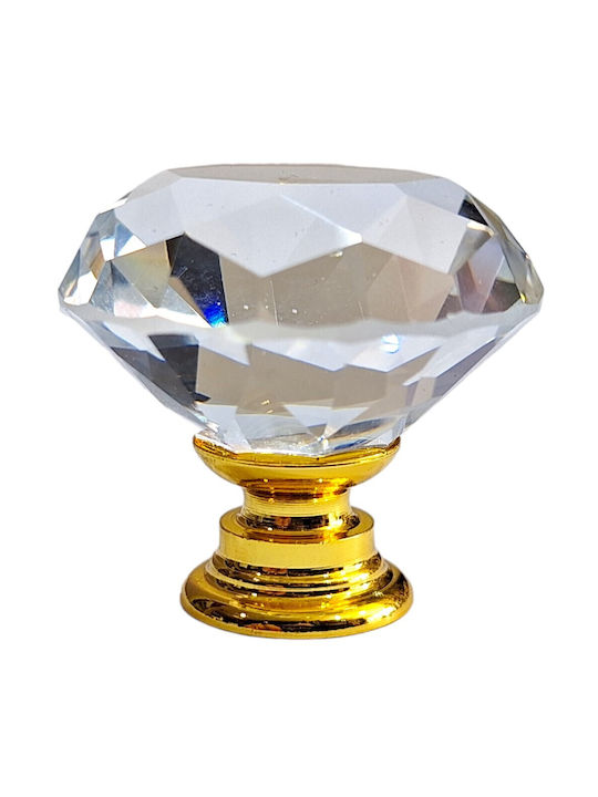 ACM Knob Furniture made of Zamak & Metallic & Crystal in Gold Color 11852 1pcs