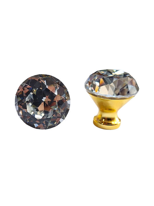 ACM Knob Furniture made of Zamak & Metallic & Crystal in Gold Color 11850 1pcs