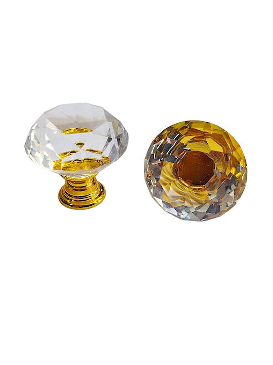 ACM Knob Furniture made of Zamak & Metallic & Crystal in Gold Color 11852 1pcs