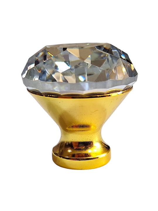 ACM Knob Furniture made of Zamak & Metallic & Crystal in Gold Color 11850 1pcs