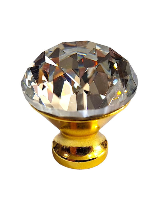 ACM Knob Furniture made of Zamak & Metallic & Crystal in Gold Color 11850 1pcs