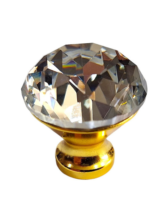 ACM Knob Furniture made of Zamak & Metallic & Crystal in Gold Color 11850 1pcs