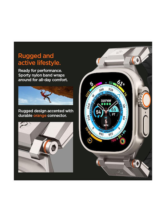 Spigen Durapro Armor Armband Silikon Schwarz (Apple Watch 4/5/6/7/8/9/SE/Ultra, Spigen)