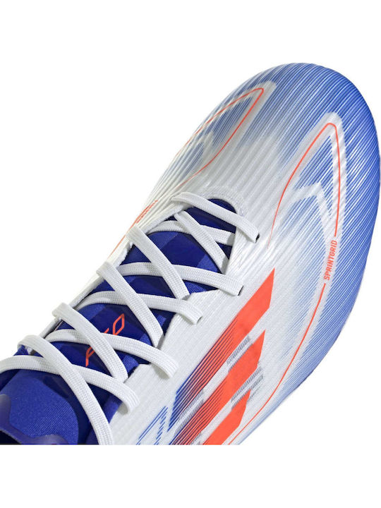 adidas F50 League Football Shoes with Cleats Cloud White / Solar Red / Lucid Blue
