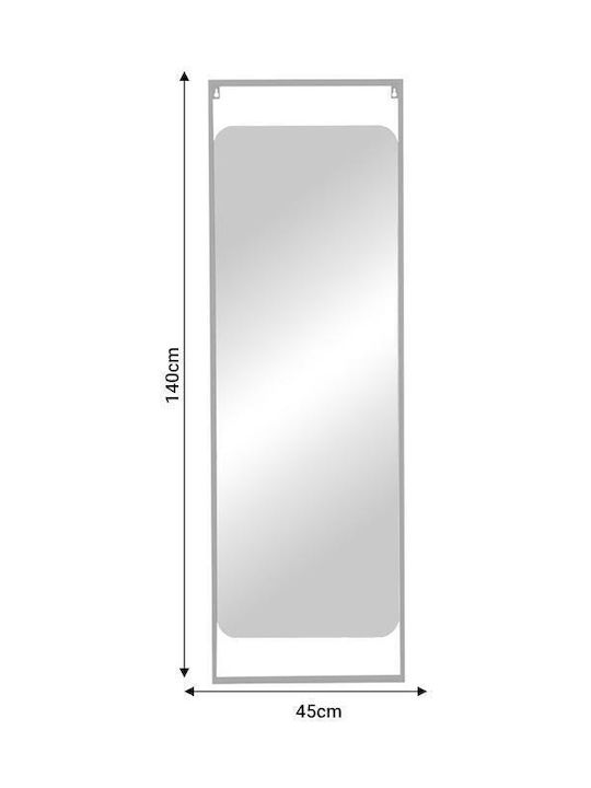 Pakketo Piza Wall Mirror Full Length with White Metallic Frame 140x45cm 1pcs