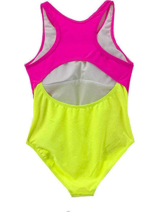 Ustyle Детски Бански Една част Fuchsia/yellow