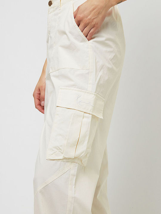 Small Signature Γυναικείο Υφασμάτινο Cargo Παντελόνι Off White