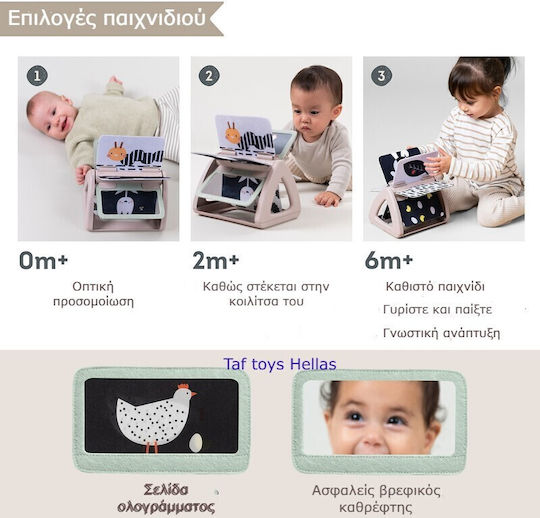 Taf Toys Βιβλίο Δραστηριοτήτων Black and White Spinning Book από Σιλικόνη με Ήχους για Νεογέννητα