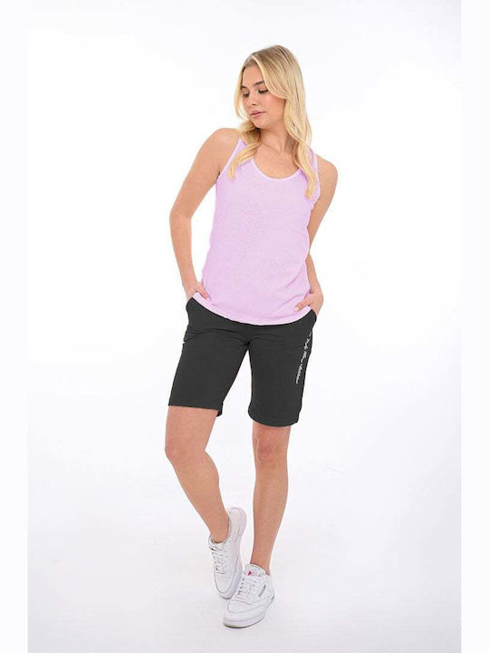 Bodymove Damen Bluse Baumwolle mit Trägern Flieder