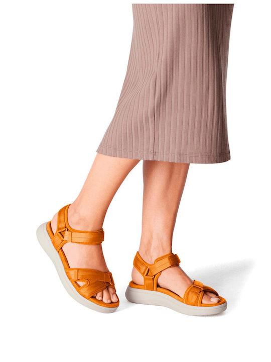 Tamaris Damen Flache Sandalen in Orange Farbe
