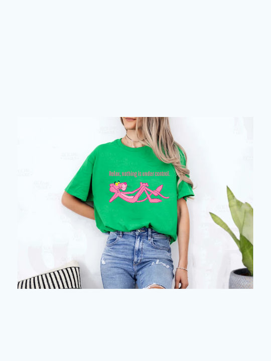 Fruit of the Loom Pink Panther Blouse Green Cotton