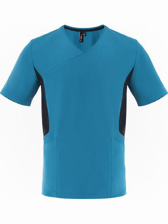 Women's Blouse with V Neckline Blue