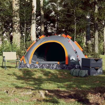 vidaXL Αυτόματη Σκηνή Camping Igloo Γκρι για 2 Άτομα 360x135x105εκ.