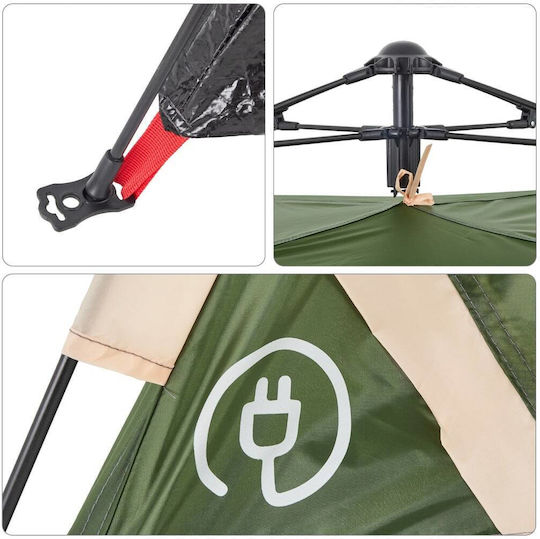 vidaXL Automatisches Campingzelt Igloo Grüne Für 2 Personen 200x150x120cm