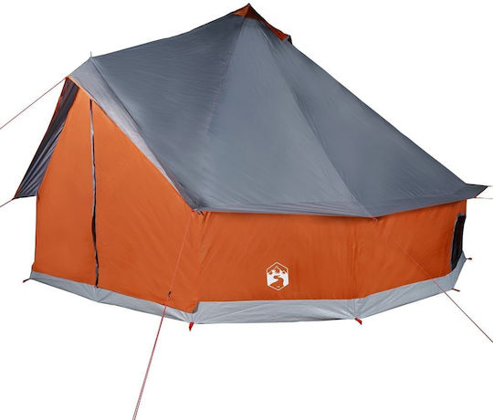 vidaXL Tipi Winter Camping Tent Orange for 12 People 600x600x350cm