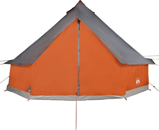 vidaXL Σκηνή Camping Teepee Πορτοκαλί για 12 Άτομα 600x600x350εκ.