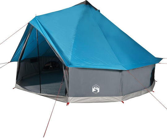 vidaXL Σκηνή Camping Teepee Μπλε για 12 Άτομα 600x600x350εκ.