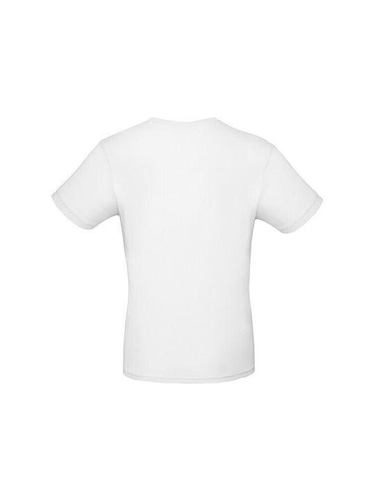 B&C #e190 Bărbătesc Tricou Promotional Mânecă Scurtă White