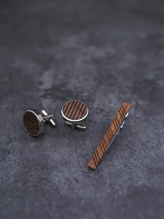 Legend Accessories Wooden Cufflinks Brown