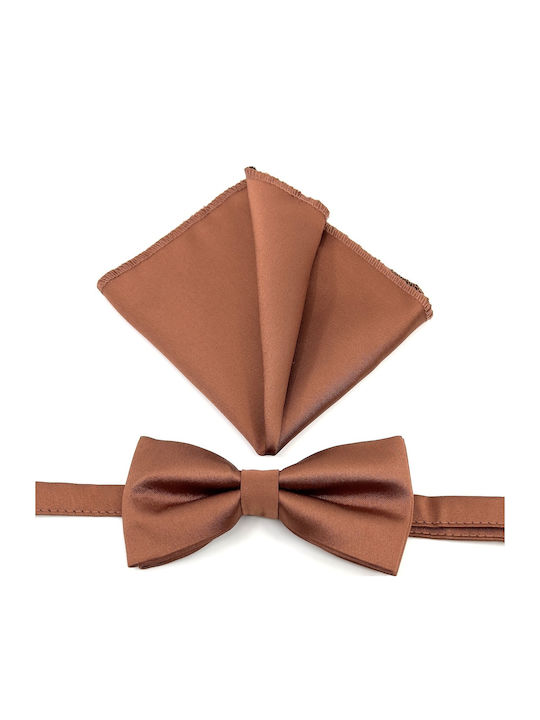 Legend Accessories Set Papion din material textil cu batista Portocaliu
