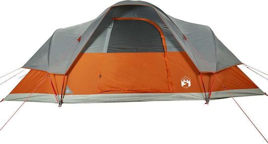 vidaXL Camping Tent Tunnel Orange 3 Seasons for 9 People 488x274x190cm