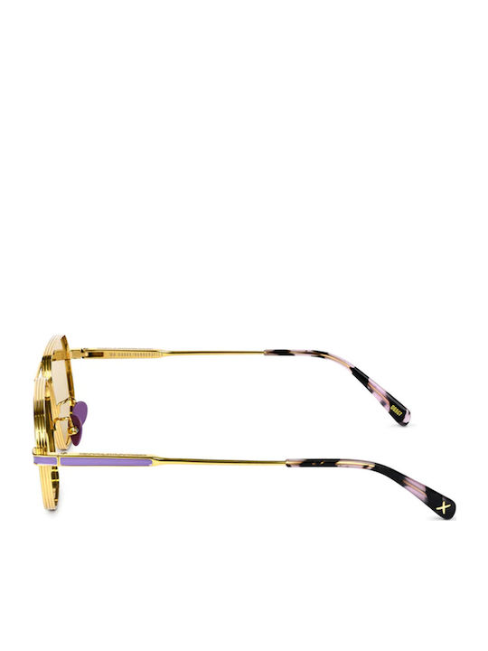 Oscar & Frank Mr Nanks Unisex Sunglasses with Metal Frame Gold/Lavender
