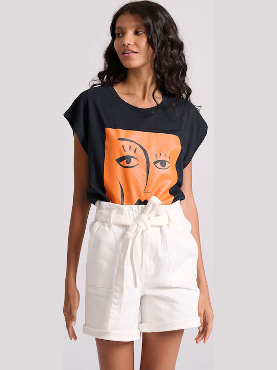 Γυναικείο Τζιν Ψηλόμεσο Σορτς Off White