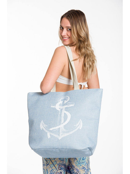 Strandtasche aus Segeltuch Light Blue