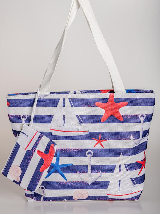 Beach Bag made of Canvas Blue