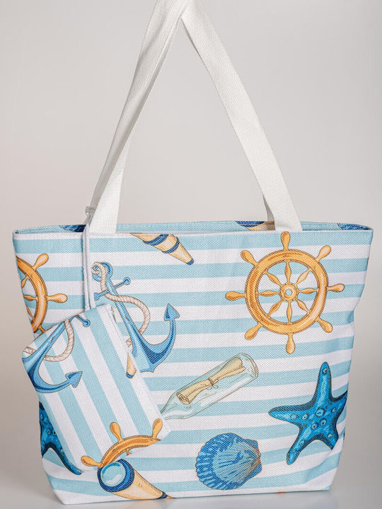 Strandtasche aus Segeltuch Light Blue