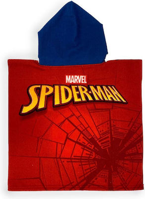 Πόντσο Θαλάσσης Quick Dry Marvel Spider-man 25 50x100 Red 100% Microfiber