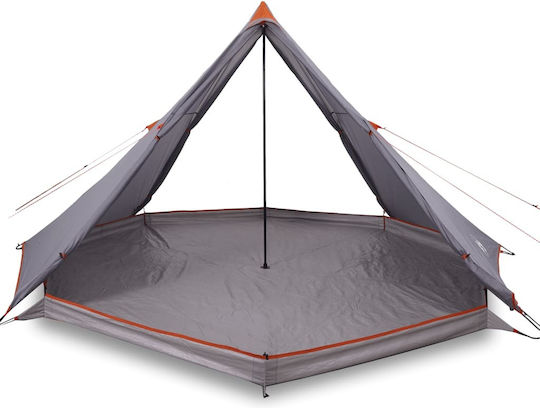 vidaXL Camping Tent Teepee Gray 3 Seasons for 8 People 400x400x200cm