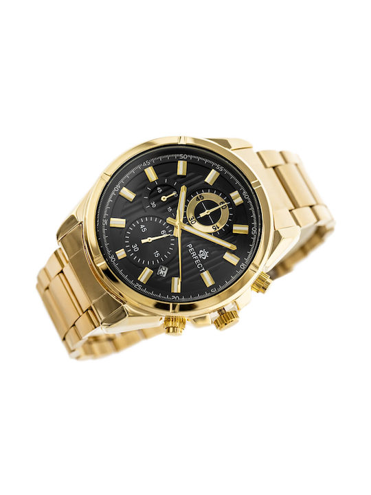 Perfect Uhr Chronograph Batterie mit Gold Metallarmband