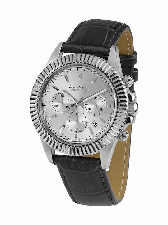 Jacques Lemans Uhr Batterie mit Lederarmband Jacques Lemans Uhr Batterie mit Lederarmband