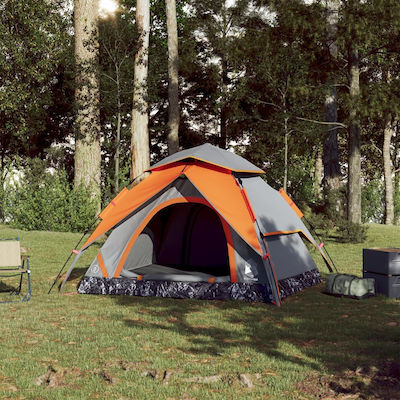 vidaXL Αυτόματη Σκηνή Camping Igloo Γκρι 3 Εποχών για 4 Άτομα