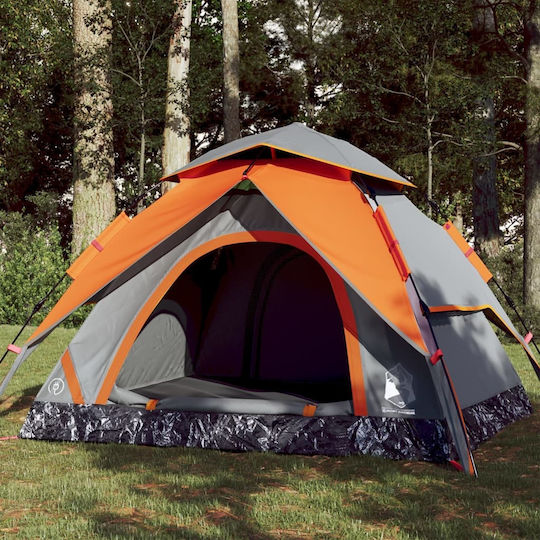 vidaXL Automatic Camping Igloo Tent Gray for 4 People 230x230x121cm