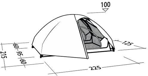 Robens Seeker 2 Summer Camping Igloo Mountaineering Green with Double Cloth for 2 People Waterproof 2000mm 15cm