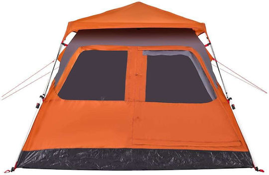 vidaXL Camping Tent Cabin Orange for 4 People 255x222x165cm