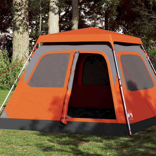 vidaXL Camping Tent Cabin Orange for 4 People 255x222x165cm