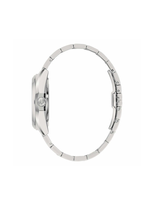 Bulova Ανδρικό Ρολόι 39mm Μπαταρίας Ασημί