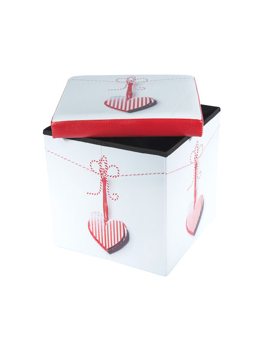 Hocker Für die Küche Mit Stauraum Leder Multicolor 38x38x37.5cm