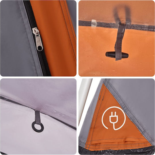 vidaXL Camping Tent Igloo Orange for 9 People 563x328x229cm