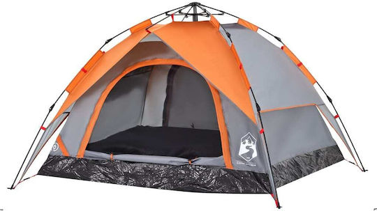 vidaXL Camping Tent Igloo Orange 3 Seasons for 3 People 370x180x116cm