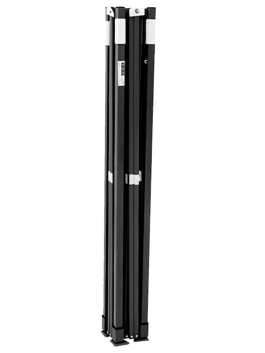 vidaXL Сгъваема киоска Градина Черен 2x2м