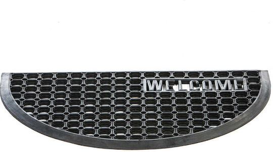 Semicircular Rubber Doormat Black 75x45cm Black