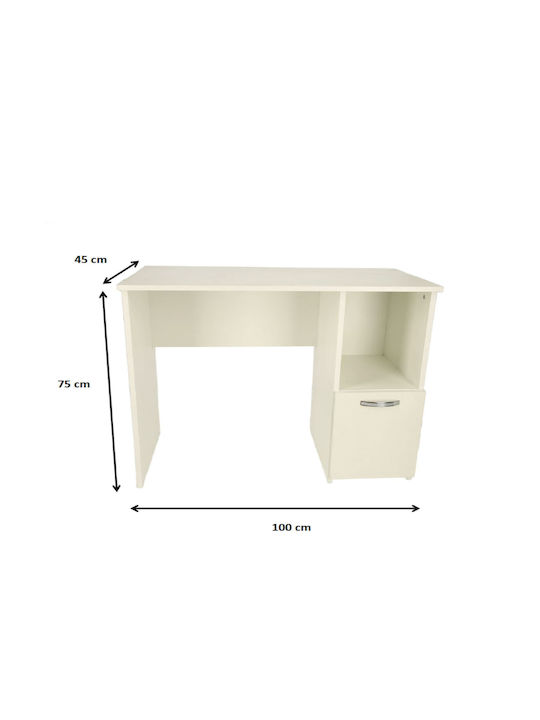 Birou Boston Din Lemn Alb 90x45x75 cm