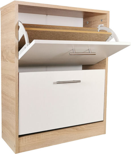 Wooden Shoe Organizer White 63x24x81.5cm
