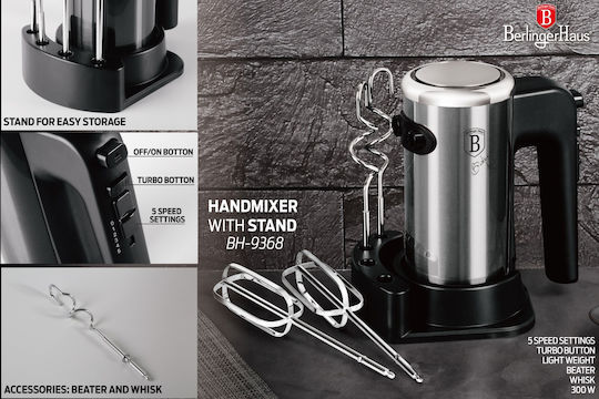 Berlinger Haus Μίξερ Χειρός 300W Μαύρο