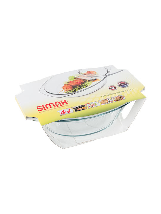 Simax Oală Ovală de Sticlă 3lt 1buc